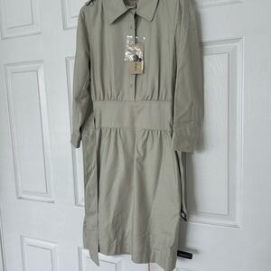 Burberry khaki Long-Sleeve trench Dress new with tag